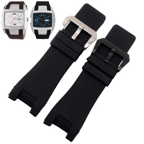Black rubber watch - rubber, strap