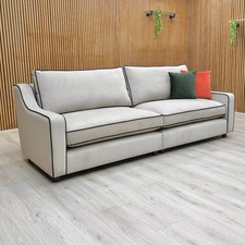 Furniture Village ‘Celine’ 4 Seater Sofa Split Plush Platinum Velvet RRP £2400