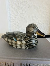 Vintage Mid Century Wooden Mallard Duck Ornament Seventies 1970’s Retro Decor