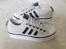 Adidas Nizza Platform Trainers Light Grey, Black Stripe UK Size 5 (EU 38)