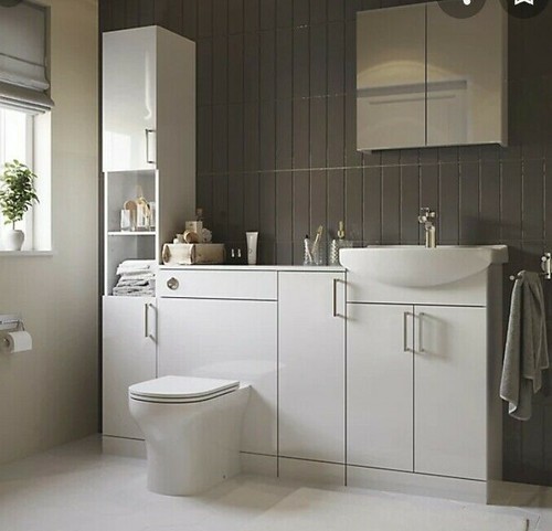 White gloss freestanding - freestanding, tall