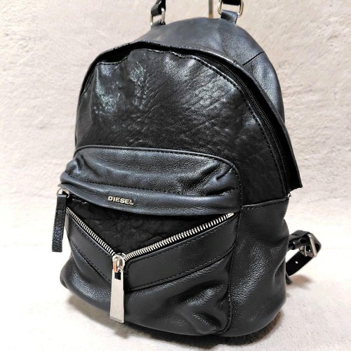 Diesel backpack black leather - backpack,