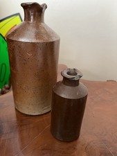 2 xAntique Large & Small Salt Glaze Ink Bottles by Lovatt &Lovatt Good condition