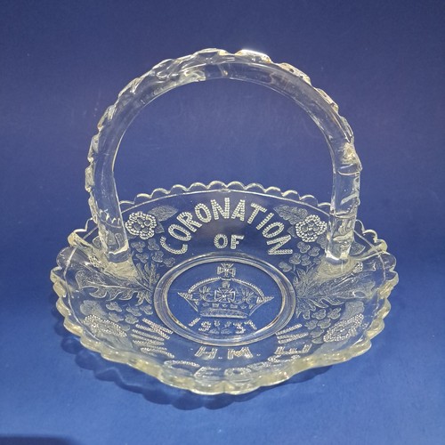 Pressed glass bowl - pressed, coronation