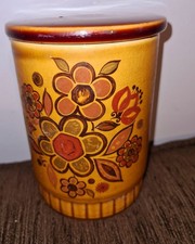 Royal Worcester Sierra Storage Jar Palissy Glazed Brown Floral Decoration Jar