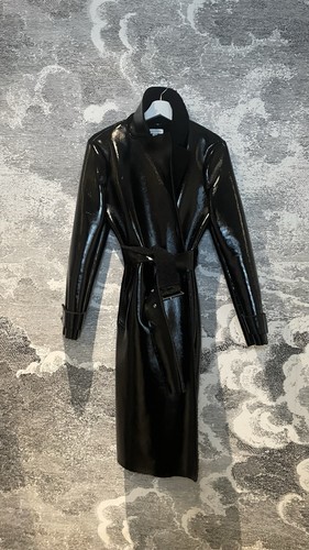 Black shiny trench coat size - shiny,