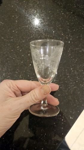 Crystal etched vintage shot - crystal, or