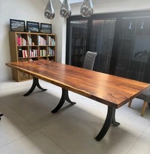 220x90cm Solid Wood Live Edge Walnut Dining Table (Entire slab of your choice)