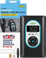RING TYREINFLATE GO 4 Cordless Digital Tyre Inflator and Air Pump: Rechargeable