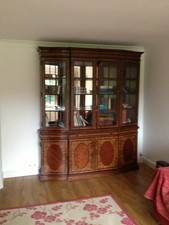 Beautiful Tall Wooden Cabinet / Dresser with Glass Doors – Vintage Style 
