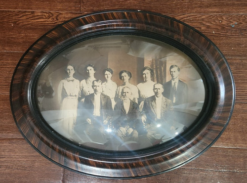 Antique tiger wood oval - tiger, frame