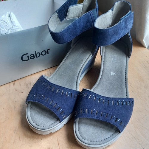 Gabor blue suede - suede, wedge