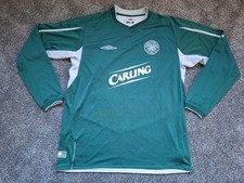 Vintage Celtic 2004/05 Umbro Men's L Away Original Long-sleeve Football Shirt 