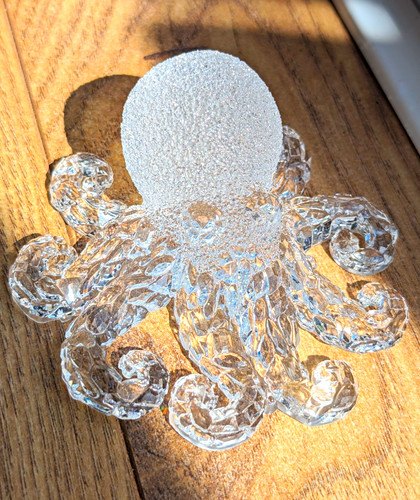 Clear resin octopus - clear, ornament