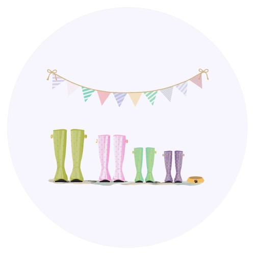 Spotty wellies round - 24, x