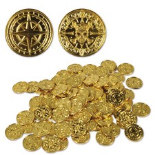 GOLD PLASTIC PIRATE COINS