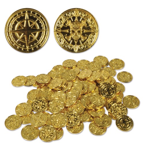 Gold plastic pirate - gold,
