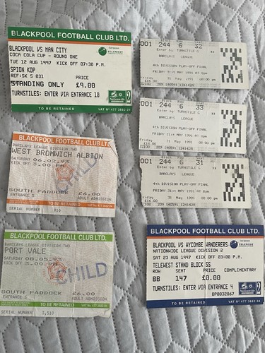 Various blackpool ticket - various,