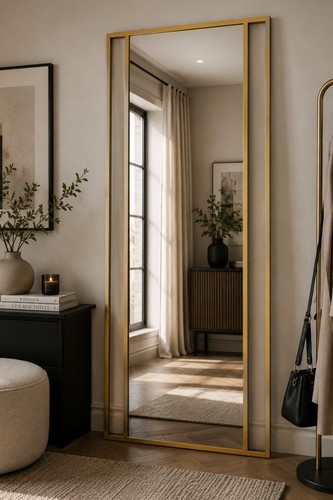 Large gold modern leaner and - gold,
