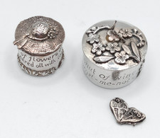 Two Silver Scenes Miniature Pewter Tooth Fairy/Trinket Boxes. One Damaged. 1989.