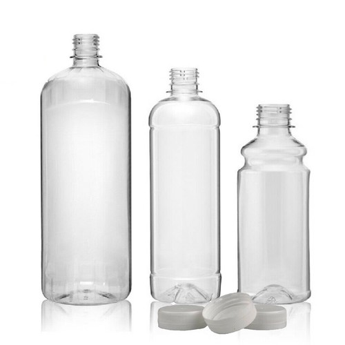 Clear pet plastic bottles - clear, with