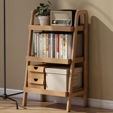 Solid Oak 3-Tier Ladder Shelf