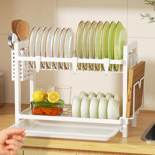 Tier white dish - white, rack