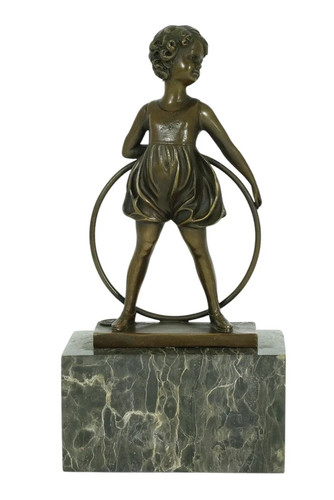 Girl with circle - girl, art
