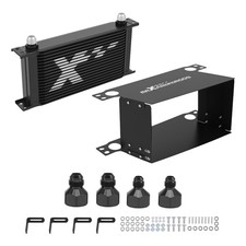 19 Row Engine Oil Cooler Universal AN10 Kit Transmission Black Mount System