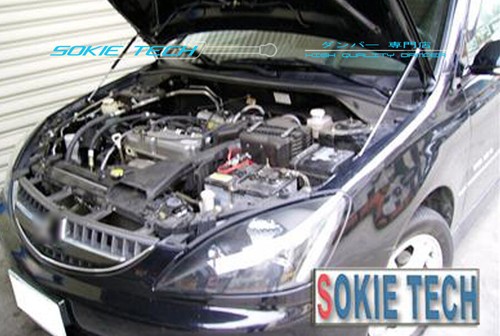 Black strut bonnet shock - black,