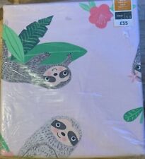 Dunelm Pretty Sloth Kids Pink Blackout Curtains *SECONDS* 66" x 72" (W x L) Pair