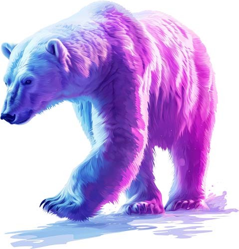 Colourful polar bear - colourful, light