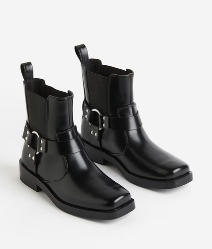 Biker boots black with - in,