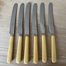 Set Of 6 Vintage Butter / Fruit Knives C Henry & Co Sheffield FIRTH STAINLESS