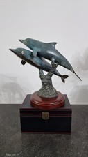 Vtg PAIR OF DOLPHINS Brass Or