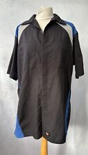 Men's Red Bowling Shirt Black Mix Size L Cotton Short Sleeve