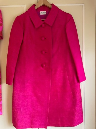 Vintage cerise raw silk - cerise,