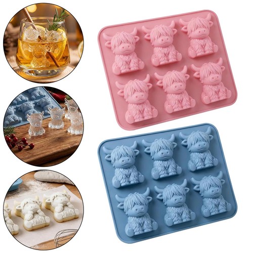 Highland cow ice cube tray - 3d,