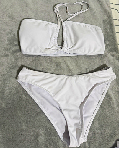 Women white 3pc bikini set - women’s,