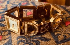 D&G DOLCE & GABBANA NIGHT AND DAY GOLDEN CRYSTAL STONE BRACELET WATCH