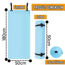 Adventure Ready Blue Roll Up Camping Mat Waterproof Foam Travel Picnic Mat