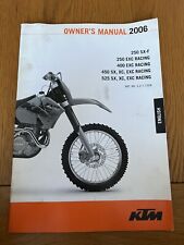 Genuine KTM 250 400 450 525 SX EXC XC 2006 Owners Manual Handbook (P)