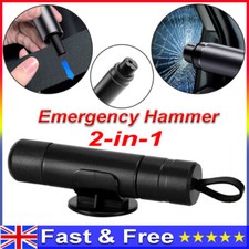 2-in-1 Car Window Glass Breaker Seat Belt Cutter Mini Safety Escape Hammer Black