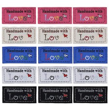 50x Clothing Fabric Label "Handmade with Love" Sewing Label Decoration Label