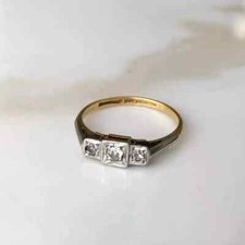 Art Deco Style Three-Stone