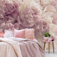 3.12x2.19m Wall mural Pink Peonies Floral wallpaper nature dining room