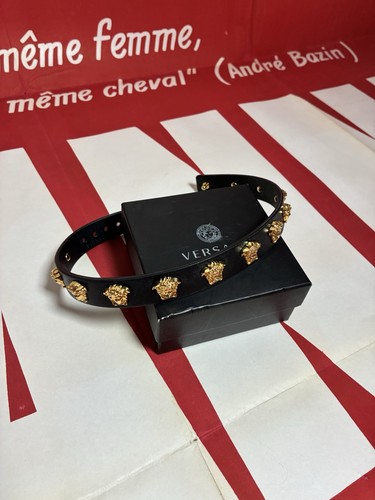 Versace leather studded - versace, medusa
