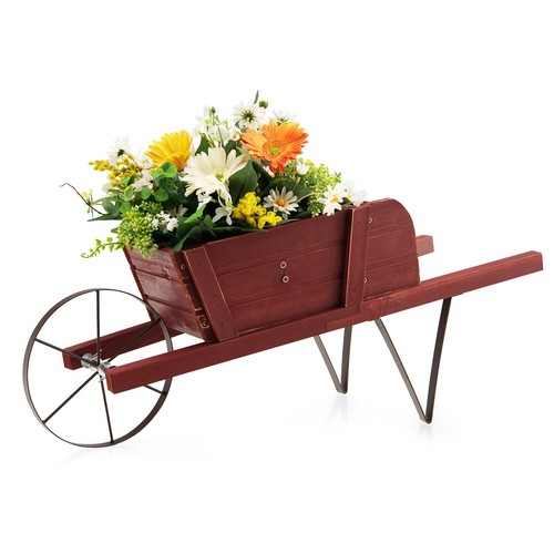 Wooden wagon planter - planter, 9