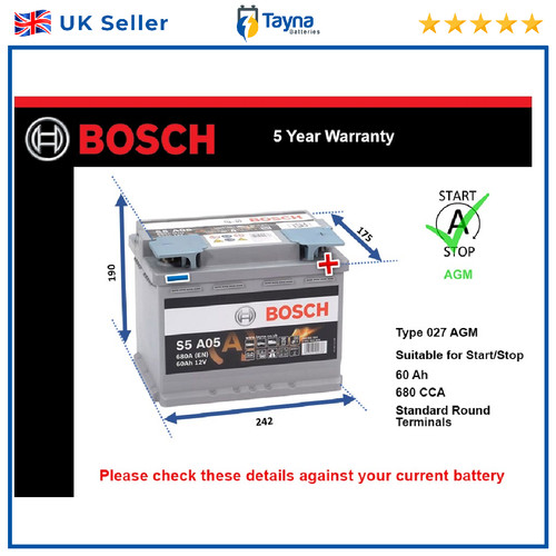Agm car battery fits - agm, vauxhall