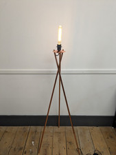 Gorgeous Vintage Copper Like -  Rose Gold Tripod Floor Lamp Fully Working